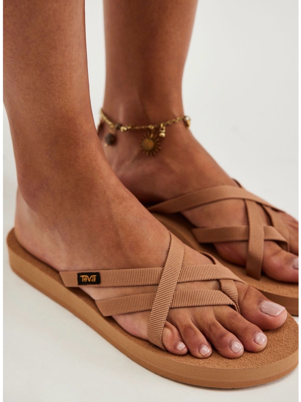 Teva Women's Tan Crisscross Slide Sandals